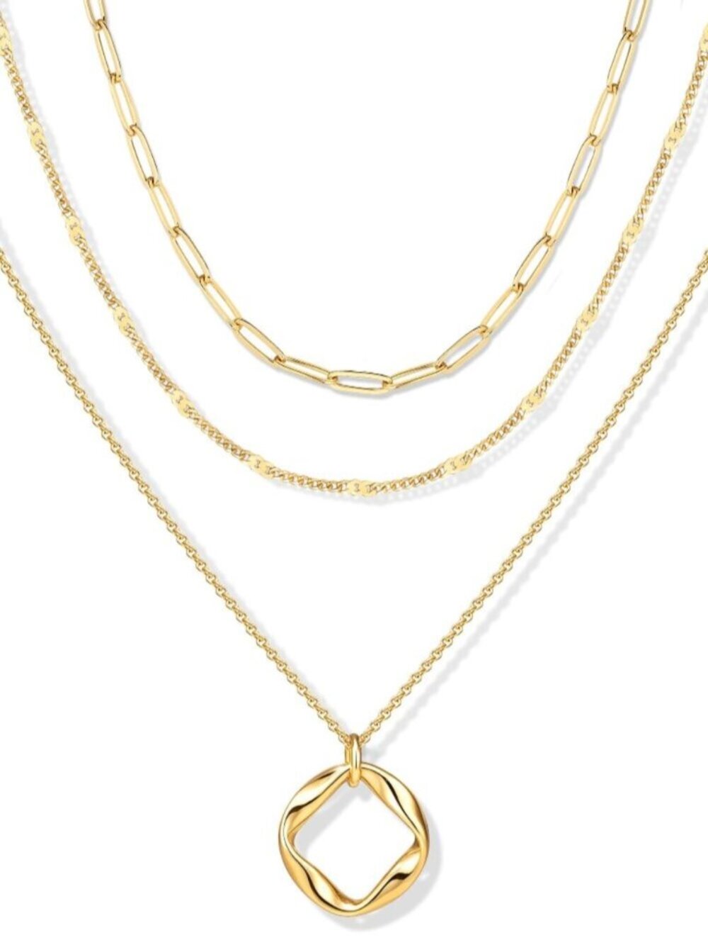 🆕 Layered Gold Necklaces for Women,Stackable Necklace Layering Gold Plated